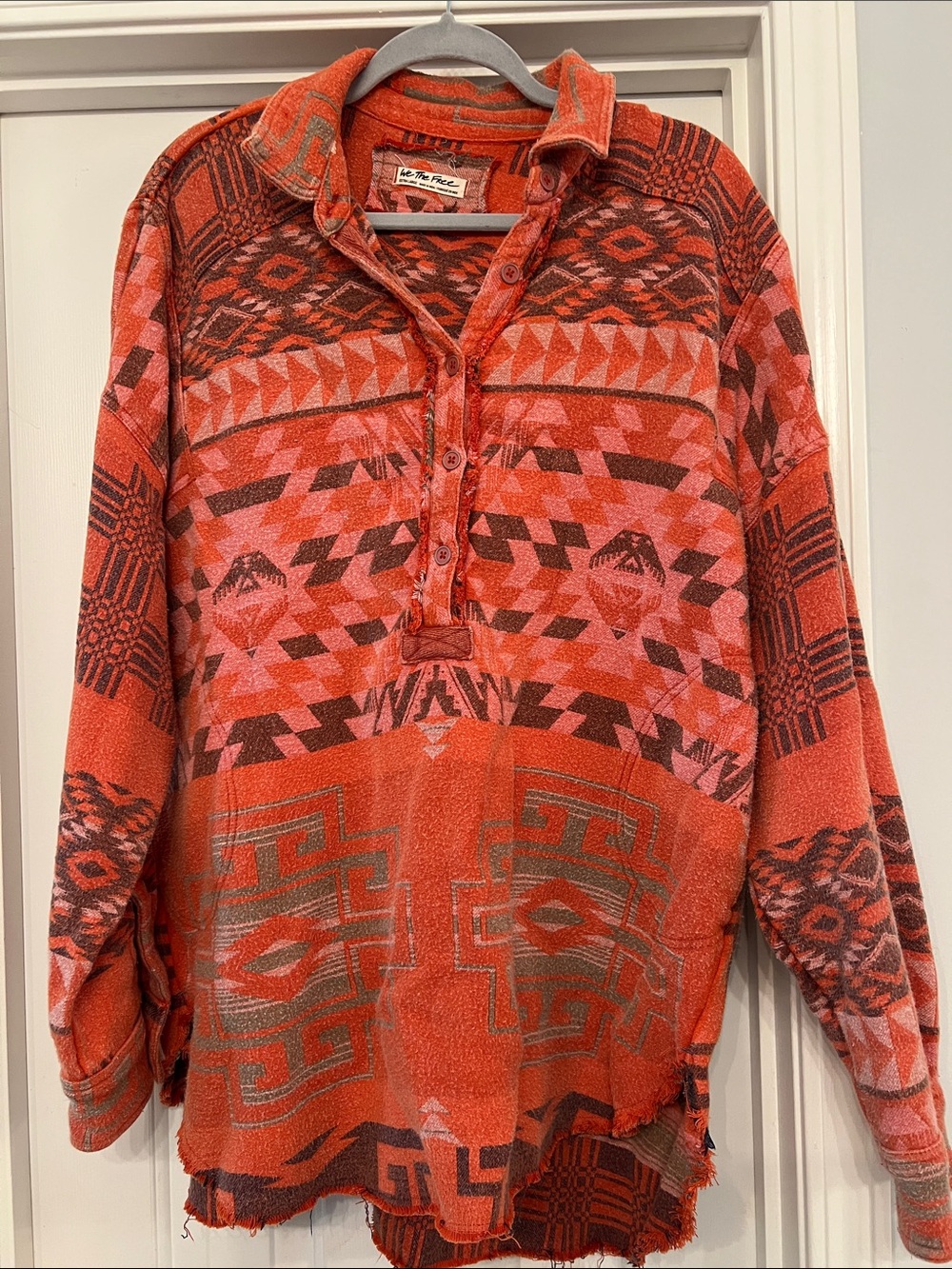 Women’s Orange Patterned Pullover Sweater